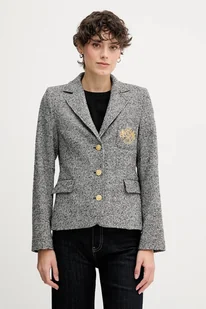 Tommy Hilfiger marynarka z dodatkiem wełny kolor czarny jednorzędowa wzorzysta WW0WW48786 - Marynarki i żakiety damskie - miniaturka - grafika 1