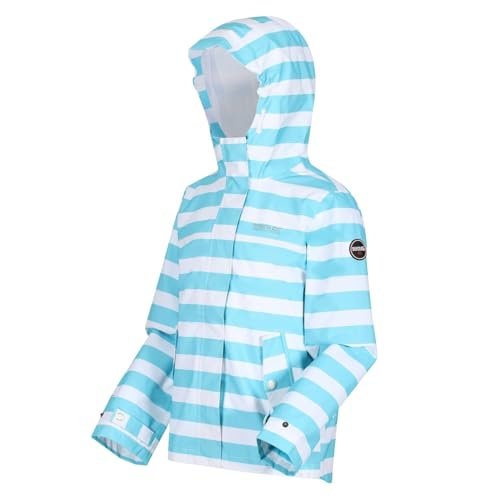 Regatta Unisex dzieci Bibiana wodoodporna w pełni wyściełana kurtka z kapturem z odblaskowymi wykończeniami kurtki wodoodporna powłoka Niebieska mgiełka 4XL