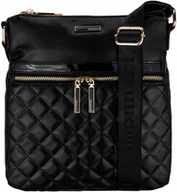 Torebki damskie - Torebka Czarna Listonoszka Monnari Pikowana Logo Kieszonki - miniaturka - grafika 1