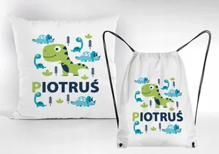 PODUSZKA + WOREK Do Przedszkola Dinozaur + IMIĘ - Plecaki worki - miniaturka - grafika 1