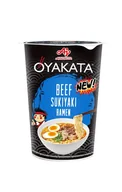 Zupy w płynie - Oyakata Zupa Japońskia BEEF SUKIYAKI RAMEN kubek 63,5g - miniaturka - grafika 1