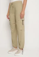 Spodnie damskie - Jasnobeżowe Spodnie Cargo z Bawełną i Wysokim Stanem Janoviera - miniaturka - grafika 1