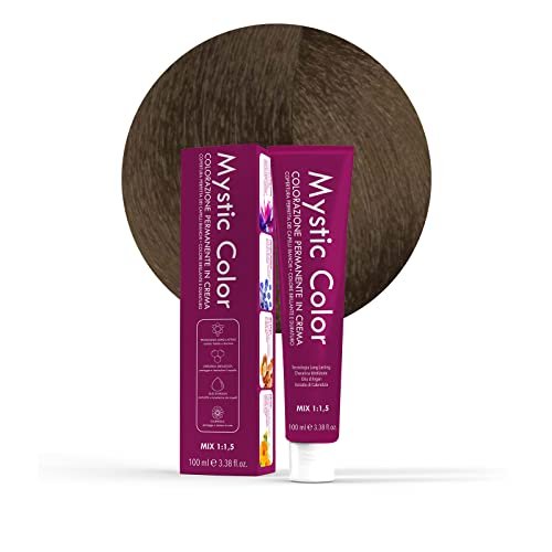 Mystic Color - Ciemny blond kolor 6 - Farba do włosów - Profesjonalna farba w kremowym długotrwałej trwałości - Z hydrolizowaną keratyną, olejkiem arganowym i nagietkiem - 100 ml