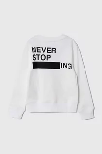 Bluzy dla dziewczynek - The North Face bluza bawełniana dziecięca GRAPHIC CREW 2 kolor biały z nadrukiem - grafika 1