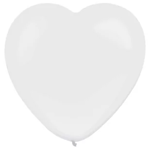 Balony Lateksowe Serca Pastel biały 30cm, 50 szt. - Balony i akcesoria - miniaturka - grafika 1