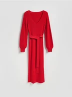 Sukienki - Reserved - Sukienka z wełną - czerwony - miniaturka - grafika 1