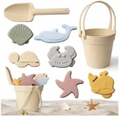 Zabawki do piasku - SILIKONOWE ZABAWKI DO PIASKU MIĘKKIE DO WODY NA PLAŻĘ WIADERKO FOREMKI - miniaturka - grafika 1