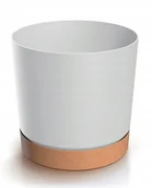 Donice - Doniczka Z Podstawką Okrągła Biała Tubo 12,8 Cm - miniaturka - grafika 1