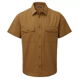 Koszule męskie - Craghoppers Kiwi męska koszula z krótkim rękawem brązowy guma. L - grafika 1