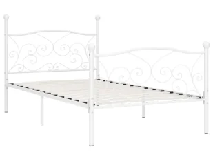 Metalowe łóżko pojedyncze w kolorze białym 90x200 cm L7-S33 - Łóżka - miniaturka - grafika 1