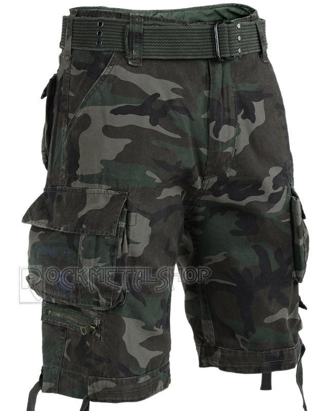 spodnie bojówki krótkie SAVAGE VINTAGE SHORTS - WOODLAND-3XL
