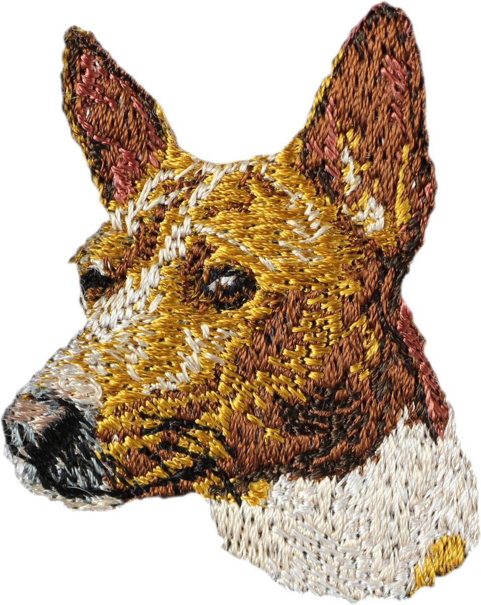 Basenji, Basendżi, Congo Dog - naszywka w kształcie psa, haftowana łatka, unikatowa ozdoba do plecaka marki Art-Dog