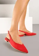 Sandały damskie - Czerwone Sandały Vices ze Skórzaną Wkładką i Noskiem w Szpic Anniles - miniaturka - grafika 1