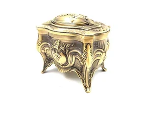 Złota Szkatułka Metalowa - 2139M - Pudełka i szkatułki - miniaturka - grafika 1