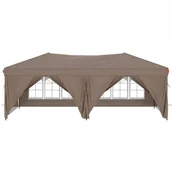 Pawilony ogrodowe - Składany namiot imprezowy ze ściankami, kolor taupe, 3x6 m - miniaturka - grafika 1