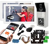 Wideodomofony - Wideodomofon dwurodzinny na 2 przewody 5TECH Virgo ONE(W) 7" stacja 82225-2 KOD CZYTNIK KART - miniaturka - grafika 1