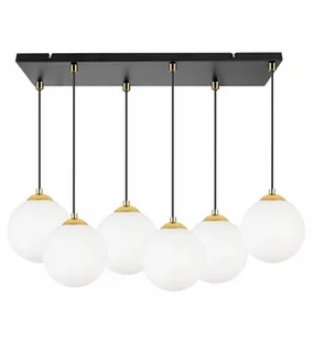 Lampa Wisząca Czarna Złota Chrom Kule Białe Florence Light Home - Lampy sufitowe - miniaturka - grafika 1