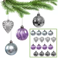 Bombki - Bombki choinkowe, zestaw plastikowych bombek, ozdoby choinkowe 7cm, 16szt. 1 paczka - miniaturka - grafika 1
