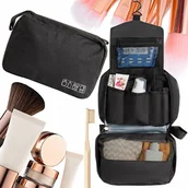 Kosmetyczki, organizery i kuferki - Kosmetyczka Wisząca Rozkładana CZARNA Organizer Męska DAMSKA PODRÓŻNA DUŻA - miniaturka - grafika 1