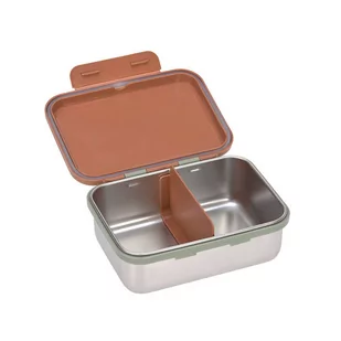 Lassig, Lunchbox ze stali nierdzewnej Happy Prints, Karmelowy - Zestawy naczyń dla dzieci - miniaturka - grafika 1
