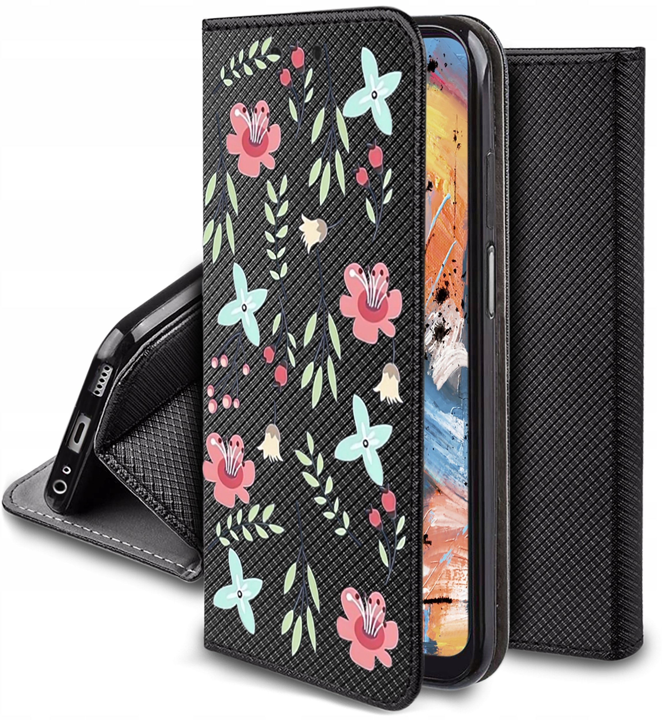 krainaGSM Etui Do Tecno Pop 8 Magnet Wzory Case Portfel + Szkło Ochronne 9H