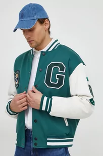 Guess kurtka bomber męski kolor zielony przejściowa oversize - Kurtki męskie - miniaturka - grafika 1