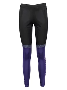 Mizuno Legginsy funkcyjne "Pad" w kolorze czarno-fioletowym - Spodnie sportowe damskie - miniaturka - grafika 1