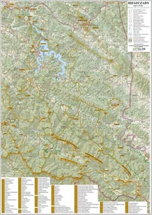Bieszczady 1:75 000 - mapa zdrapka na podkładzie w drewnianej ramie, ArtGlob - Mapy i plansze edukacyjne - miniaturka - grafika 1
