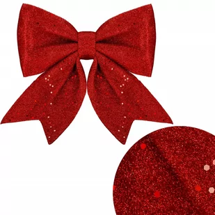 Kokardka na choinkę brokatowa ozdoba świąteczna zawieszka czerwona - Ozdoby bożonarodzeniowe Kokardka na choinkę brokatowa ozdoba świąteczna zawieszka czerwona - Ozdoby bożonarodzeniowe - miniaturka - grafika 1