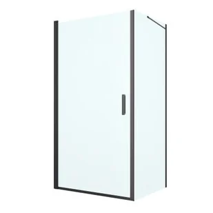 Oltens Rinnan kabina prysznicowa 100x90 cm prostokątna drzwi ze ścianką czarny mat/szkło przezroczyste 20219300 - Kabiny prysznicowe - miniaturka - grafika 1