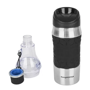 Konighoffer KönigHOFFER TROY BUTELKA TERMICZNA KUBEK 2W1 350-500 ML CZARNY 5903313419321 - Butelki termiczne - miniaturka - grafika 1