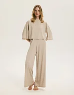 Piżamy damskie - Piżama damska Homely Bloovii beżowy M - miniaturka - grafika 1