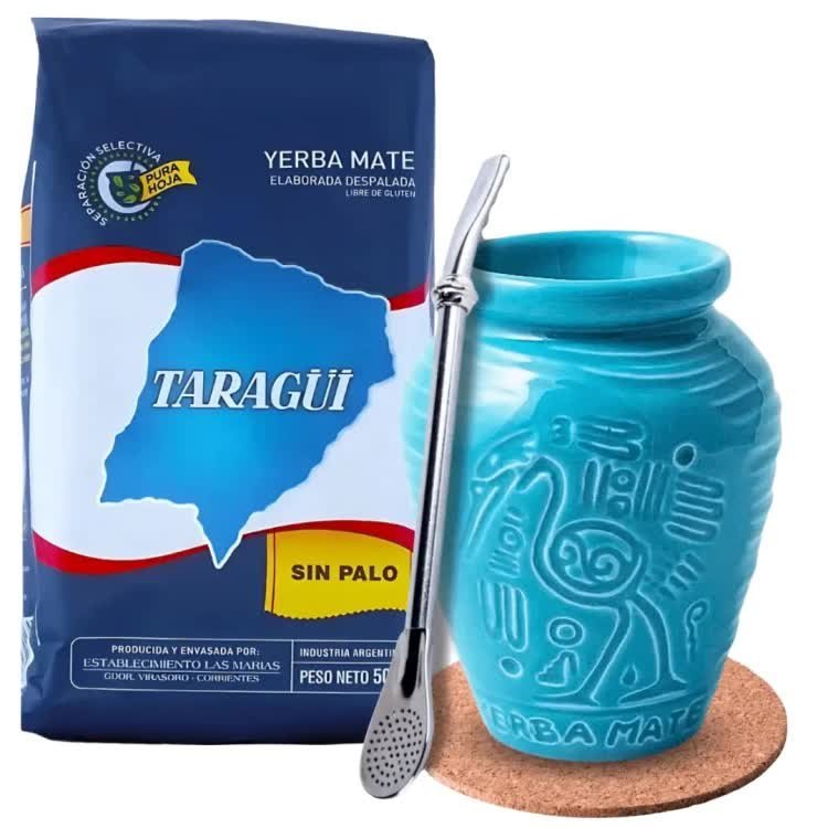 Zestaw Taragui Despalada Yerba Mate Sin Palo + Matero - Akcesoria