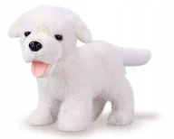 Maskotki i pluszaki - Maskotka Piesek Biały Labrador Stojący Realistyczny - 23cm - miniaturka - grafika 1
