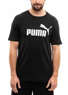 Koszulki męskie - Koszulka Męska Puma T-shirt Bluzka Sportowa Bawełniana Czarna roz. L - miniaturka - grafika 1