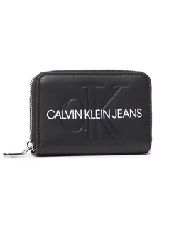 Portfele - Calvin Klein Jeans Mały Portfel Damski Accordion Zip Around K60K607229 Czarny - grafika 1