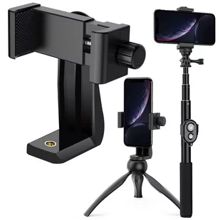 Uchwyt adapter na telefon do statywu selfie stick 1/4 Obrotowy 360 uniwersalny Alogy czarny - Selfie stick - miniaturka - grafika 16
