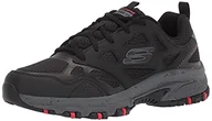 Trampki męskie - Skechers Hillcrest męskie trampki, czarna skóra/siatka/syntetyk/grafitowe wykończenie, 10 UK, Czarna, skórzana siatka syntetyczna węgiel drzewny wykończenie, 42.5 EU - miniaturka - grafika 1