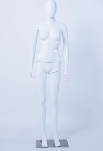 DF5-B Kobieta manekin biały błyszczący kolor skóry szykowny nowoczesny piękny - Manekiny wystawowe - miniaturka - grafika 1