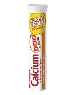 Calcium + kwercetyna, Duo Alergo, smak pomarańczowy, 20 tabletek musujących - Witaminy i minerały - miniaturka - grafika 1