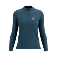 Koszulki sportowe damskie - COMPRESSPORT Koszulka biegowa damska TRAIL HZ LS T-SHIRT stargazer - miniaturka - grafika 1