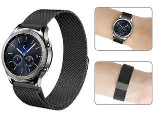 Bransoleta Milanese pasek Alogy stal nierdzewna do smartwatcha 22mm Czarny - Akcesoria do smartwatchy - miniaturka - grafika 11