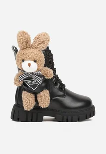Czarne Botki Typu Workery z Królikiem 3D Zozrise - Botki damskie - miniaturka - grafika 1