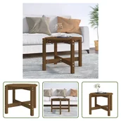 Ławy i stoliki kawowe - The Living Store stolik kawowy miodowy brąz Ø 62,5x45 cm lite drewno sosnowe - miniaturka - grafika 1