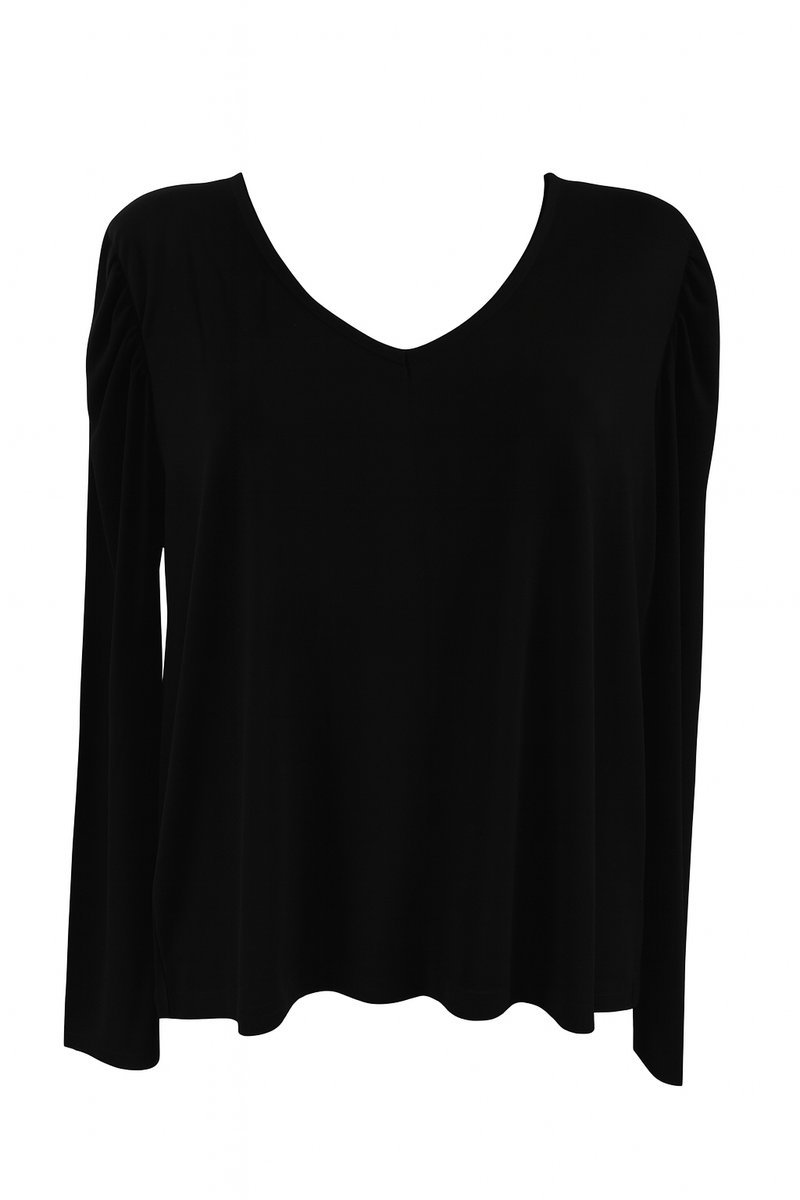 Czarna bluzka VILA L z dekoltem V, długi rękaw, nowa z metką