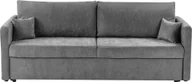 Sofy i kanapy - BELIANI Sofa rozkładana jasnoszara 3-osobowa z pojemnikiem funkcja spania rozkładana styl nowoczesny minimalistyczny do salonu do sypialni - miniaturka - grafika 1