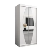 Szafy - Szafa przesuwna garderoba ELYPSE 100 x 62 x 200 cm Biały - Abiks Meble - miniaturka - grafika 1