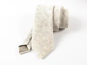 Krawaty i muchy męskie - Lniany krawat - miniaturka - grafika 1