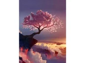 Malowanie po numerach - Haft Diamentowy, Obraz, Mozaika Diamentowa Diamond Painting, Drzewo W Chmurach 30X40Cm - miniaturka - grafika 1