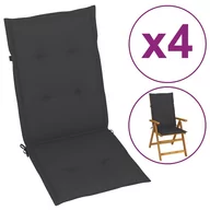 Poduszki ogrodowe - vidaXL Poduszki na krzesła ogrodowe, 4 szt., antracyt, 120x50x3 cm - miniaturka - grafika 1